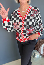 J.HOFFMAN'S Queen of Sparkles Checkered Icons Cardi