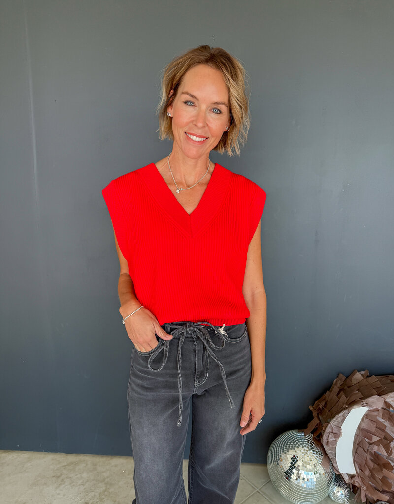 J.HOFFMAN'S Vermilion Sweater Vest- Red