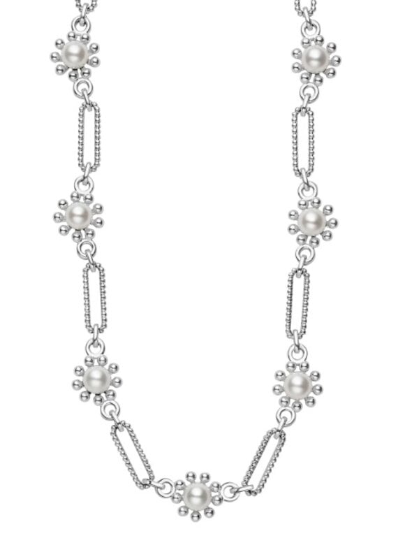 LAGOS Luna Fleur Pearl Link Necklace