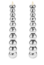 LAGOS Caviar Bubbly Silver Oval Beaded Hoop Earrings