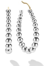 LAGOS Caviar Bubbly Silver Oval Beaded Hoop Earrings