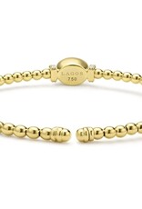 LAGOS Caviar Gold 18K Gold and Rhodolite Garnet Caviar Beaded Diamond Cuff Bracelet