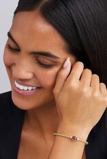 LAGOS Caviar Gold 18K Gold and Rhodolite Garnet Caviar Beaded Diamond Cuff Bracelet