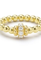 LAGOS 18K Gold Caviar Beaded Diamond Rondelle Stacking Ring