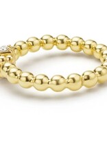 LAGOS 18K Gold Caviar Beaded Diamond Rondelle Stacking Ring