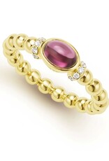 LAGOS 18K Gold and Rhodolite Garnet Caviar Beaded Diamond Ring