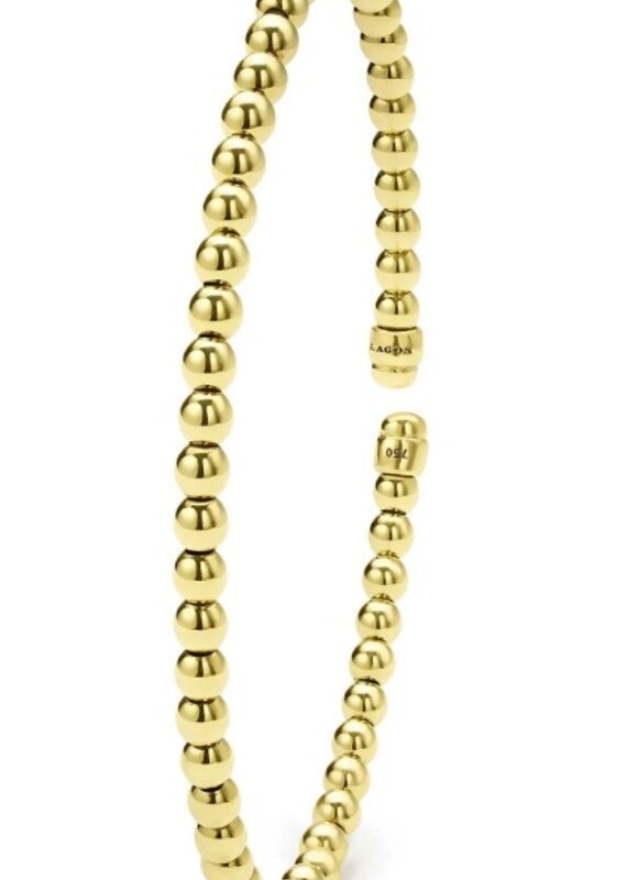 LAGOS 18K Gold Caviar Beaded Cuff Bracelet | 3mm