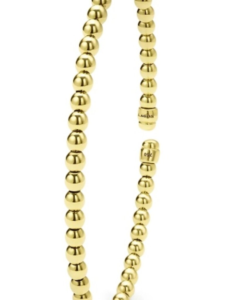 LAGOS 18K Gold Caviar Beaded Cuff Bracelet | 3mm