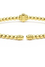 LAGOS 18K Gold Caviar Beaded Diamond Rondelle Cuff Bracelet | 3mm