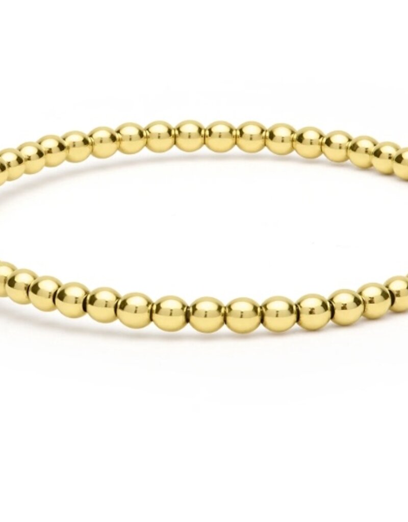 LAGOS 18K Gold Caviar Beaded Diamond Rondelle Cuff Bracelet | 3mm