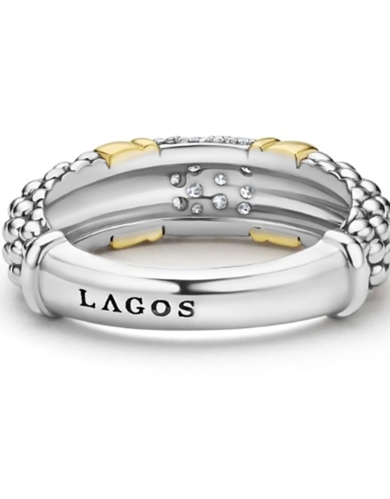 LAGOS Signature Caviar Two-Tone Caviar Diamond Ring | 6mm