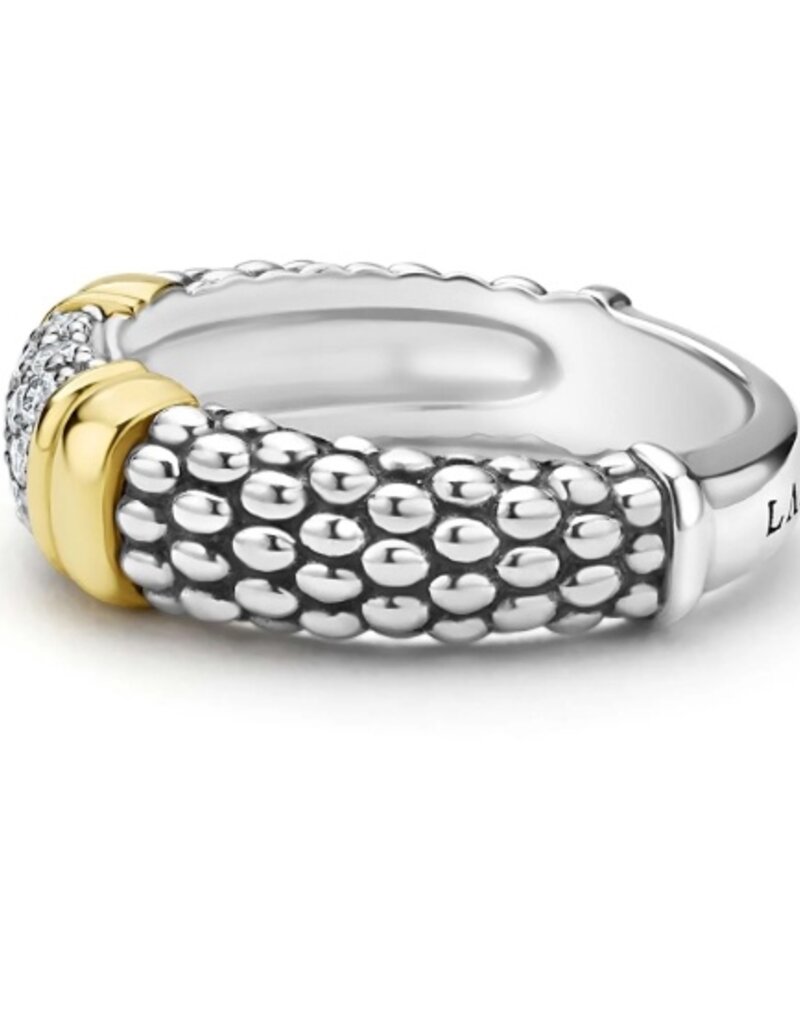 LAGOS Signature Caviar Two-Tone Caviar Diamond Ring | 6mm
