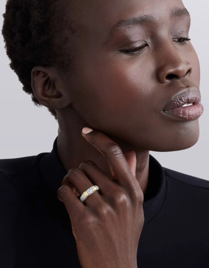 LAGOS Signature Caviar Two-Tone Caviar Diamond Ring | 6mm