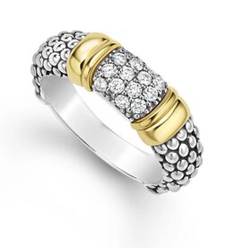 LAGOS Signature Caviar Two-Tone Caviar Diamond Ring | 6mm