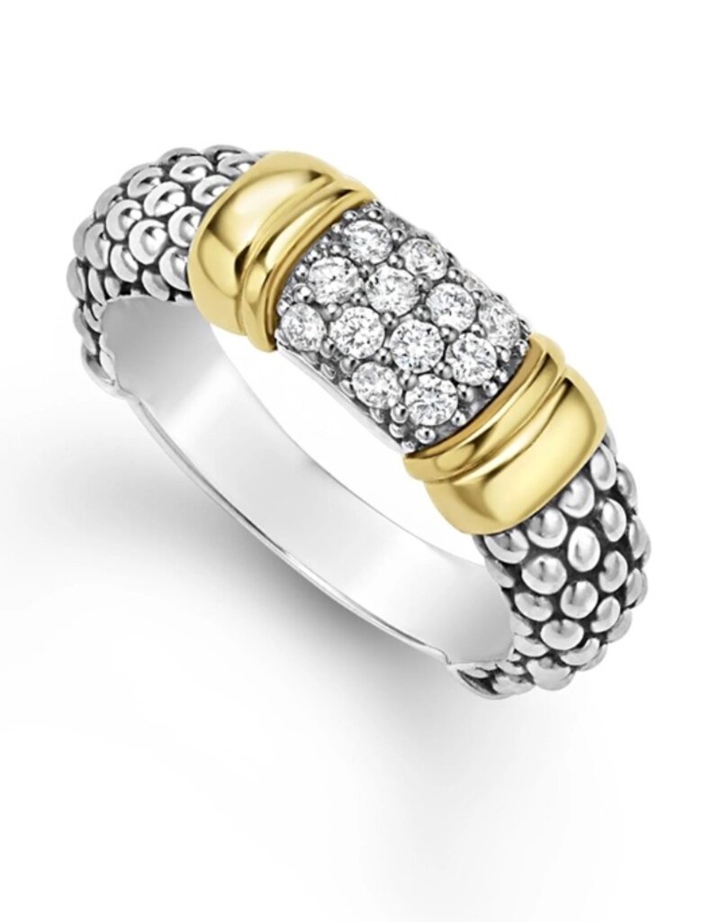 LAGOS Signature Caviar Two-Tone Caviar Diamond Ring | 6mm