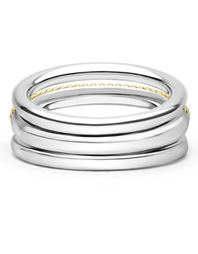 LAGOS Caviar Lux Two-Tone Three Row Diamond Ring