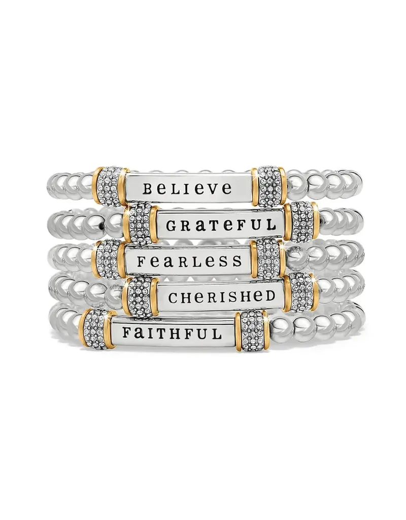 Meridian Fearless Two Tone Stretch Bracelet