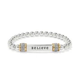 Meridian Believe Two Tone Stretch Bracelet