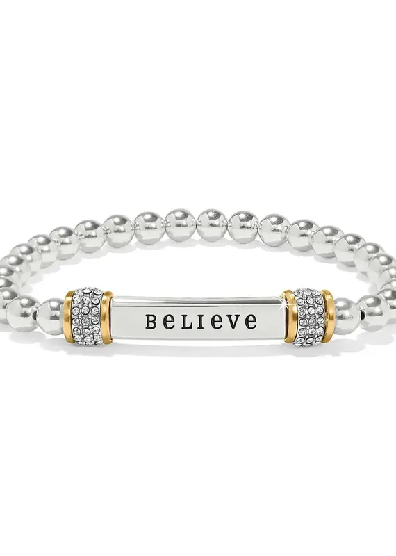 Meridian Believe Two Tone Stretch Bracelet