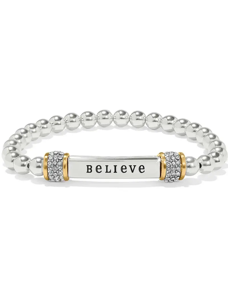 Meridian Believe Two Tone Stretch Bracelet