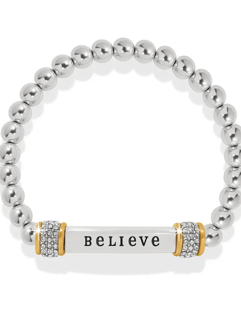 Meridian Believe Two Tone Stretch Bracelet