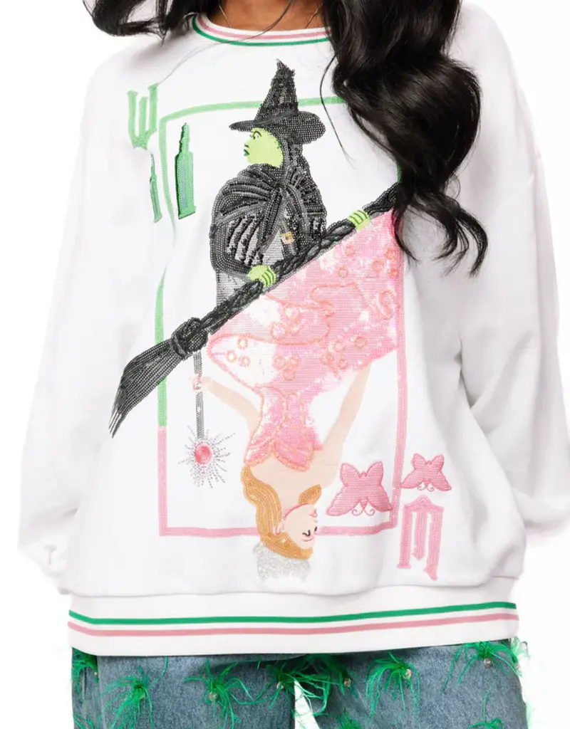 J.HOFFMAN'S QUEEN OF SPARKLES X WICKED Elpheba & Glinda Card Sweatshirt