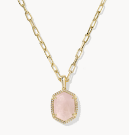 KENDRA SCOTT Daphne Pave Frame Pendant Necklace