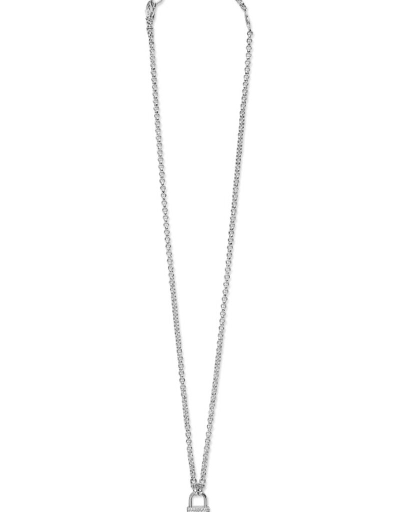 LAGOS Signature Caviar The Drop Two-Tone Lock Diamond Pendant Necklace