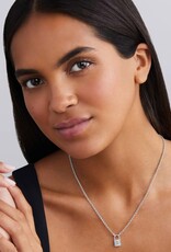 LAGOS Signature Caviar The Drop Two-Tone Lock Diamond Pendant Necklace