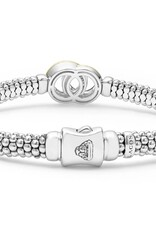 LAGOS Signature Caviar Diamond Two-Tone Interlocking Caviar 6mm Bracelet