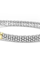 LAGOS Signature Caviar Diamond Two-Tone Interlocking Caviar 6mm Bracelet