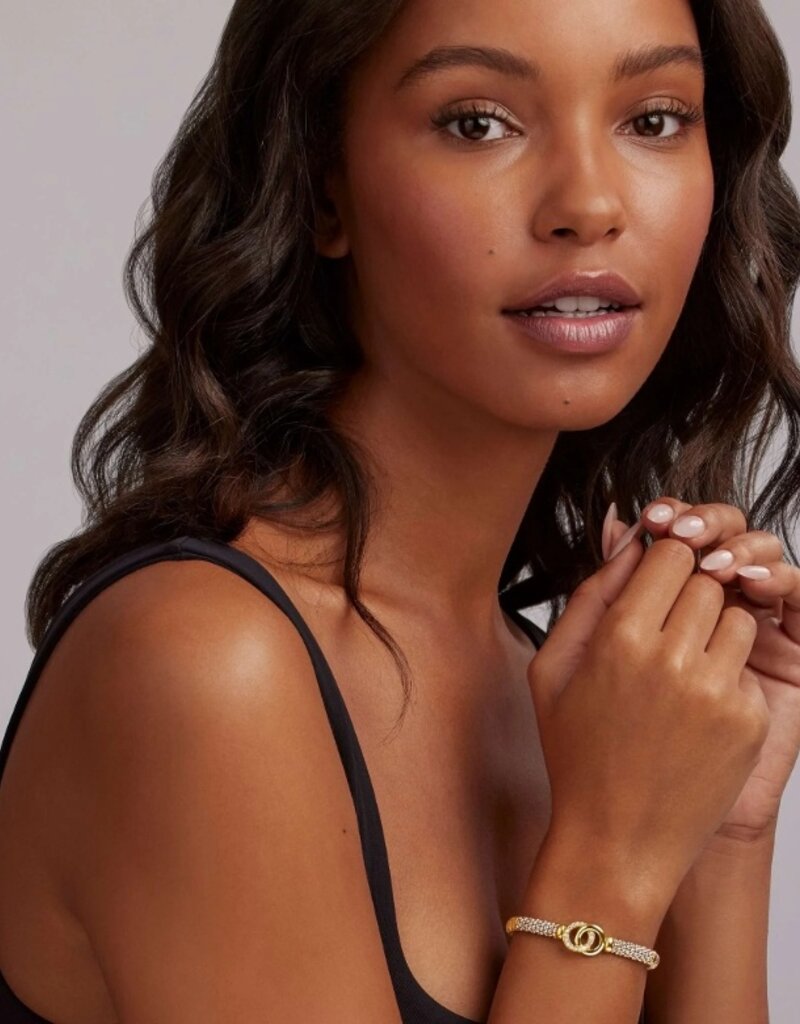 LAGOS Signature Caviar Diamond Two-Tone Interlocking Caviar 6mm Bracelet