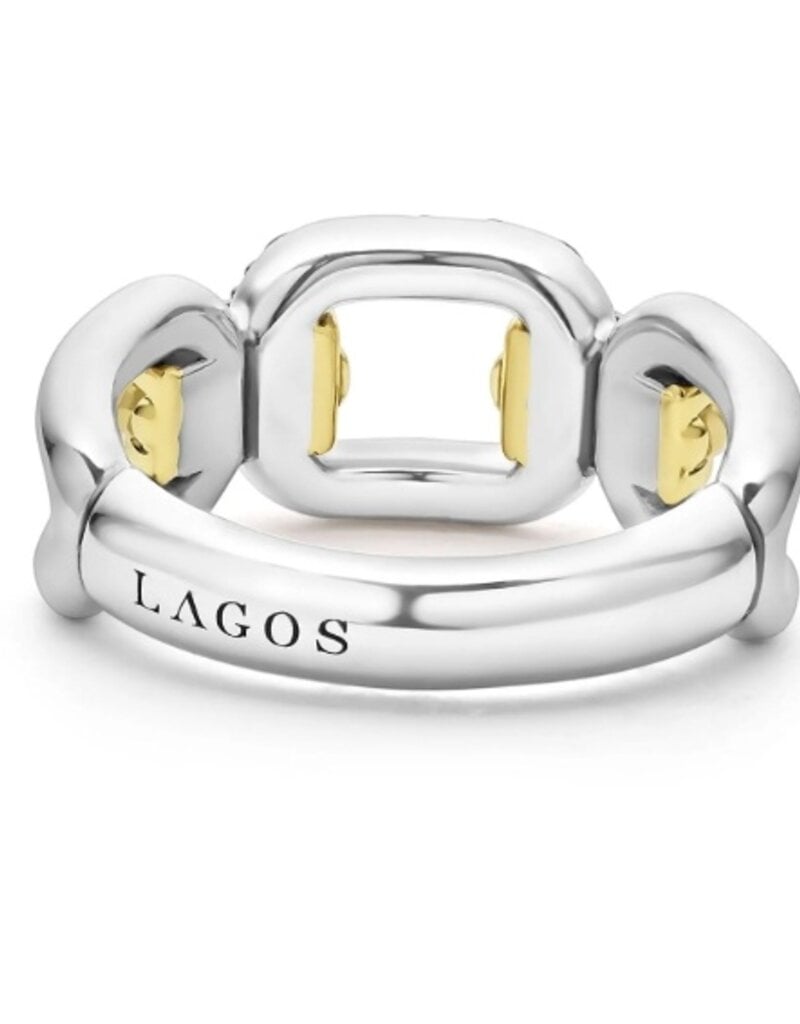 LAGOS Signature Caviar Two-Tone Link Diamond Ring