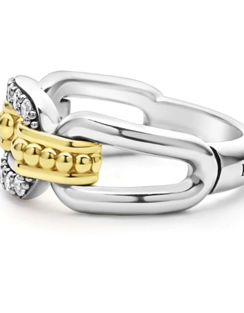 LAGOS Signature Caviar Two-Tone Link Diamond Ring