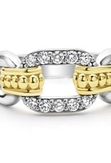 LAGOS Signature Caviar Two-Tone Link Diamond Ring