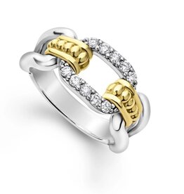 LAGOS Signature Caviar Two-Tone Link Diamond Ring