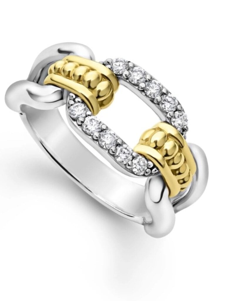 LAGOS Signature Caviar Two-Tone Link Diamond Ring