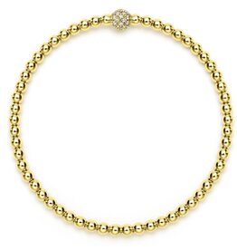 LAGOS Caviar Gold 18K Gold and Diamond Bead Bracelet | 3mm