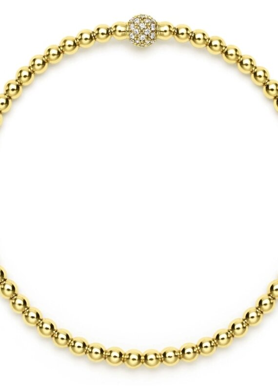 LAGOS Caviar Gold 18K Gold and Diamond Bead Bracelet | 3mm