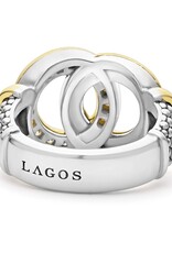 LAGOS Signature Caviar Two-Tone Interlocking Diamond Statement Ring