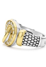 LAGOS Signature Caviar Two-Tone Interlocking Diamond Statement Ring