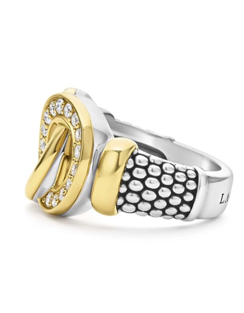LAGOS Signature Caviar Two-Tone Interlocking Diamond Statement Ring