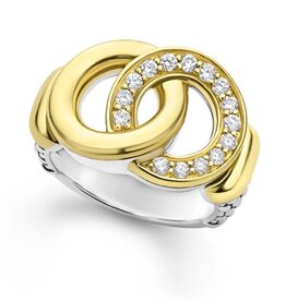 LAGOS Signature Caviar Two-Tone Interlocking Diamond Statement Ring
