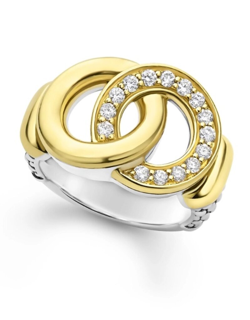 LAGOS Signature Caviar Two-Tone Interlocking Diamond Statement Ring