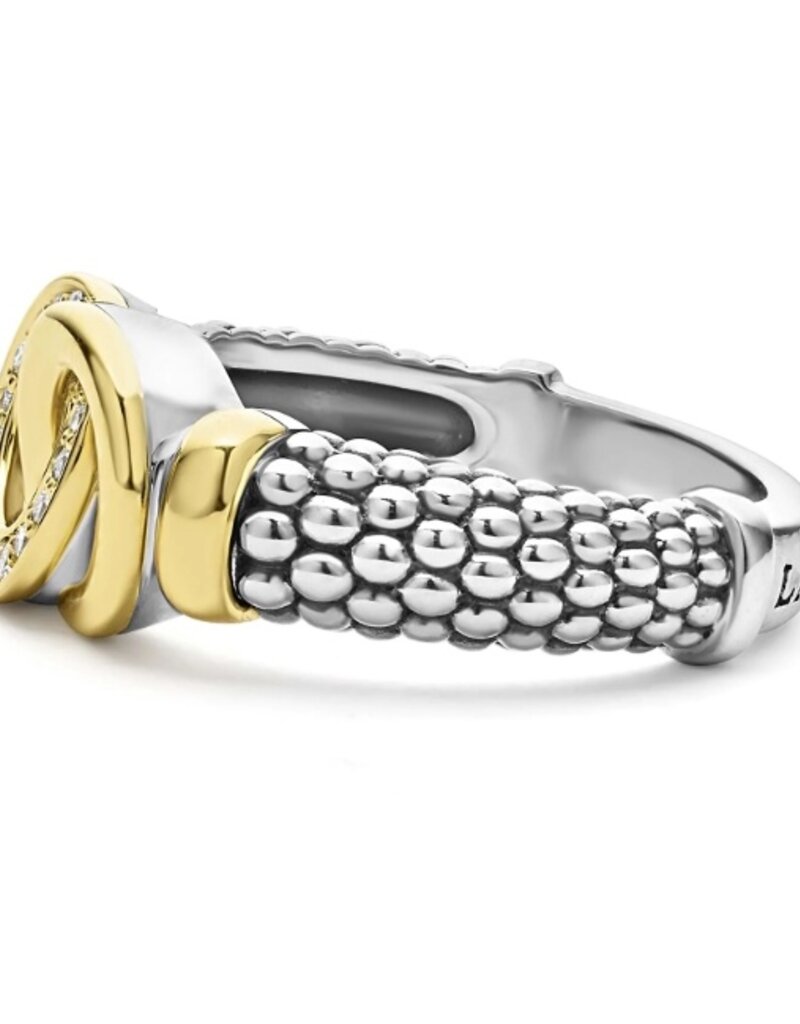 LAGOS Signature Caviar Two-Tone Interlocking Diamond Ring