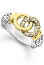 LAGOS Signature Caviar Two-Tone Interlocking Diamond Ring