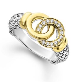 LAGOS Signature Caviar Two-Tone Interlocking Diamond Ring