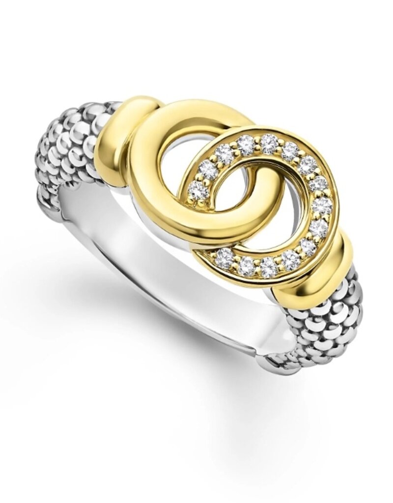 LAGOS Signature Caviar Two-Tone Interlocking Diamond Ring