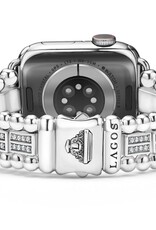LAGOS Smart Caviar Sterling Silver Two-Row Diamond Watch Bracelet