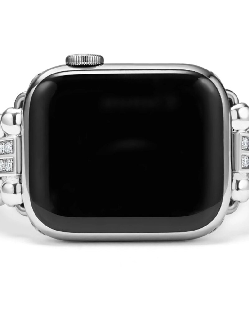 LAGOS Smart Caviar Sterling Silver Two-Row Diamond Watch Bracelet